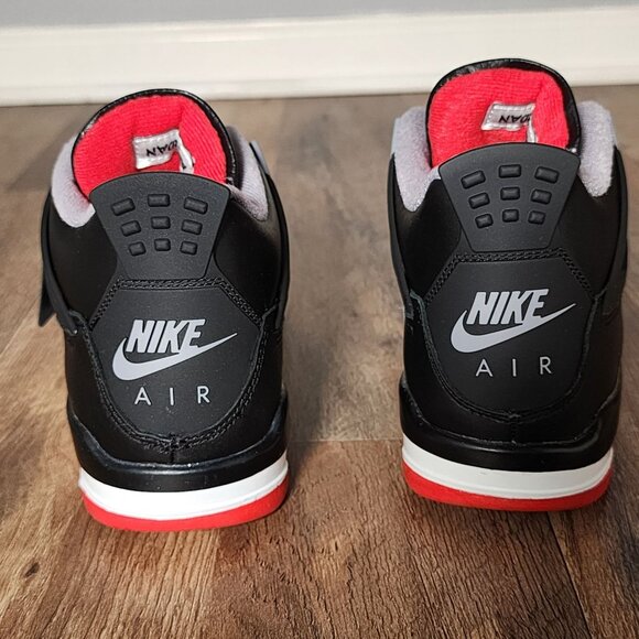 Air Jordan 4 Retro Bred Black/Red-Cement FQ8213-006 GS Sneakers Sz 6.5Y - 7Y New - Picture 4 of 7